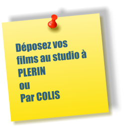 Dposez vos films au studio  PLERIN   ou  Par COLIS